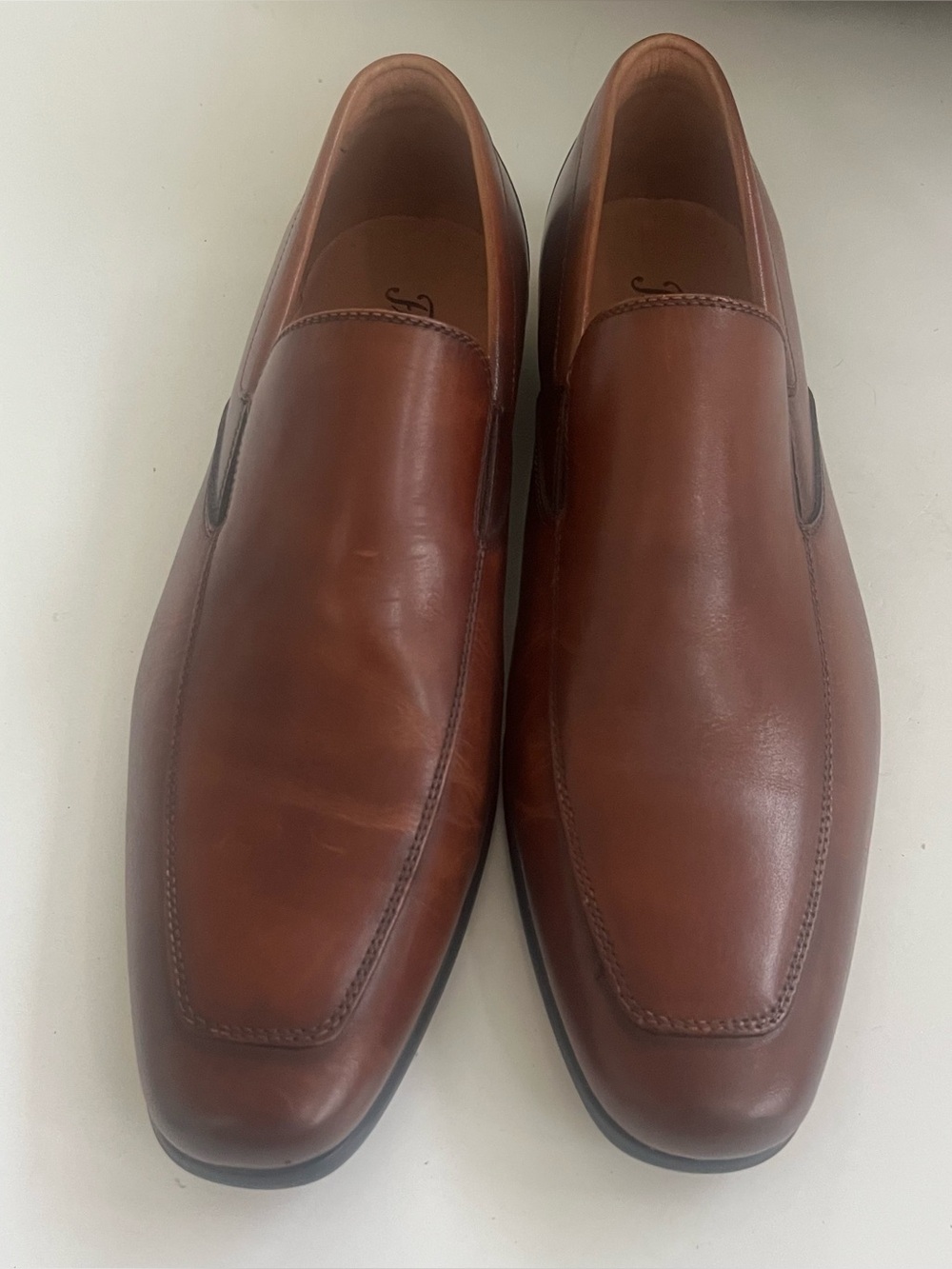 Florsheim Postino Moc Toe Venetian Slip On Dress Shoes Sz 10D Cognac Brown MINT
